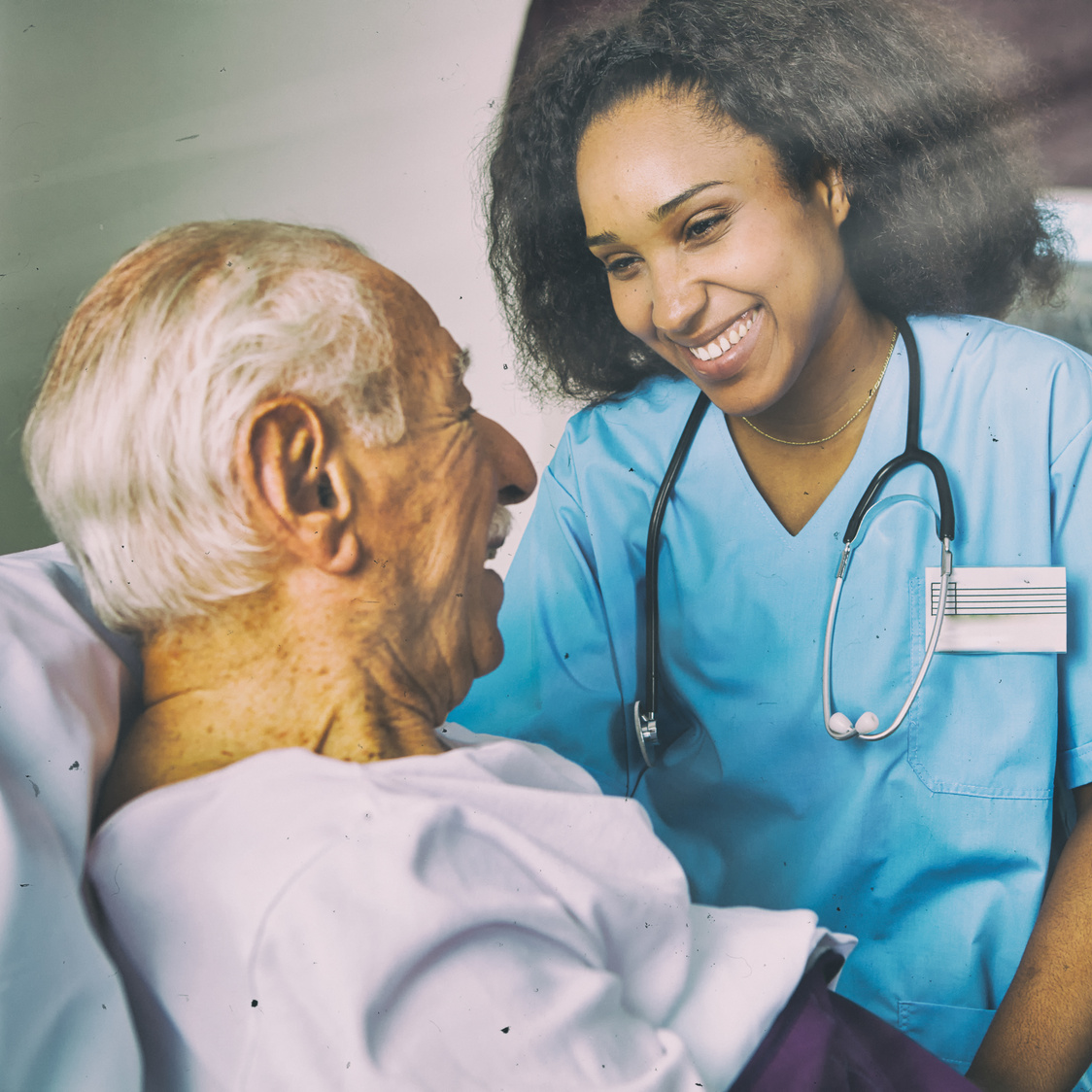 kidney doctor with a patient at a nephrology clinic