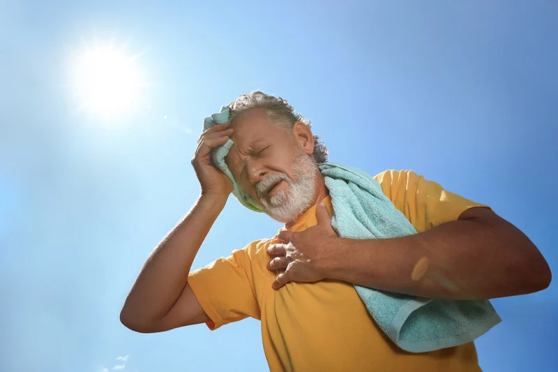 dehydrated man under sun
