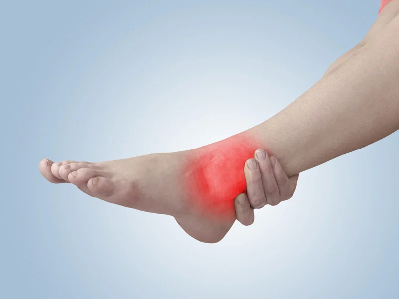patient with ankle pain